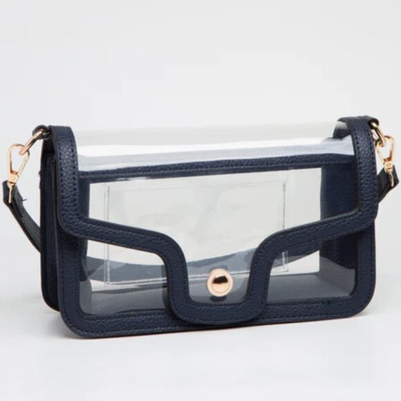 NWT NAVY BLUE Stadium Approved Clear Crossbody Shoulder Bag Gameday & Concert - Picture 1 of 6